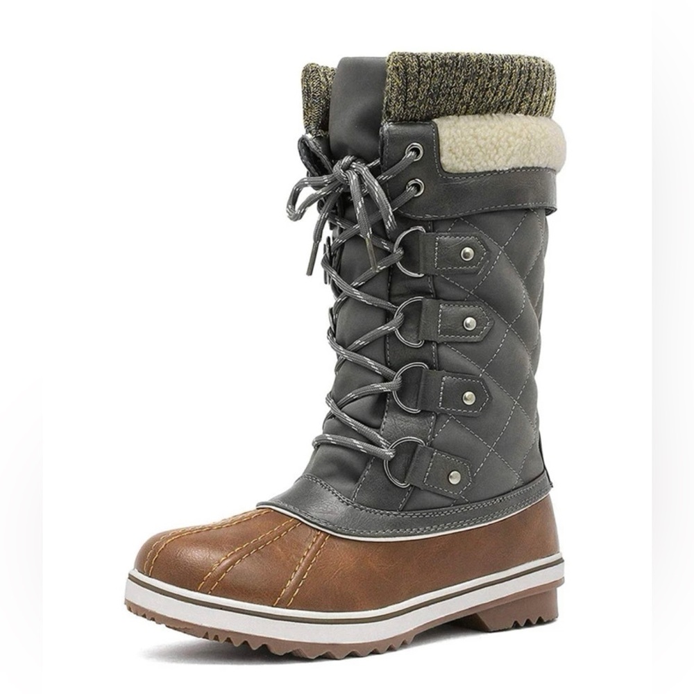 DREAM PAIRS Women's Mid Calf Waterproof Winter Snow Boots
